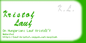 kristof lauf business card